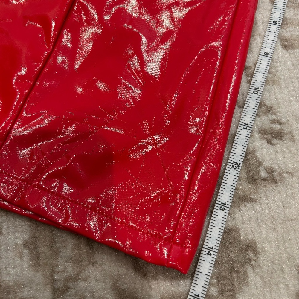Shiny Red Mini Skirt - Picture 5 of 11